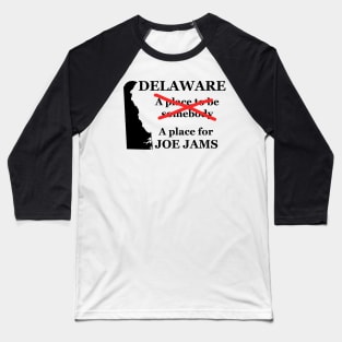 Delaware A Place To Be Somebody A Place For Joe Jams Black Lettering Presidential Humor 2020-2024 Baseball T-Shirt